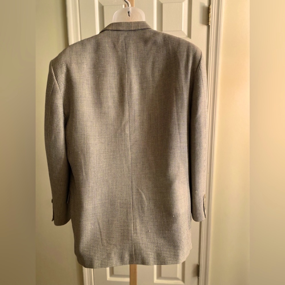 Albert Nipon Mens Navy/Cream Tiny Checkered Patte… - image 2